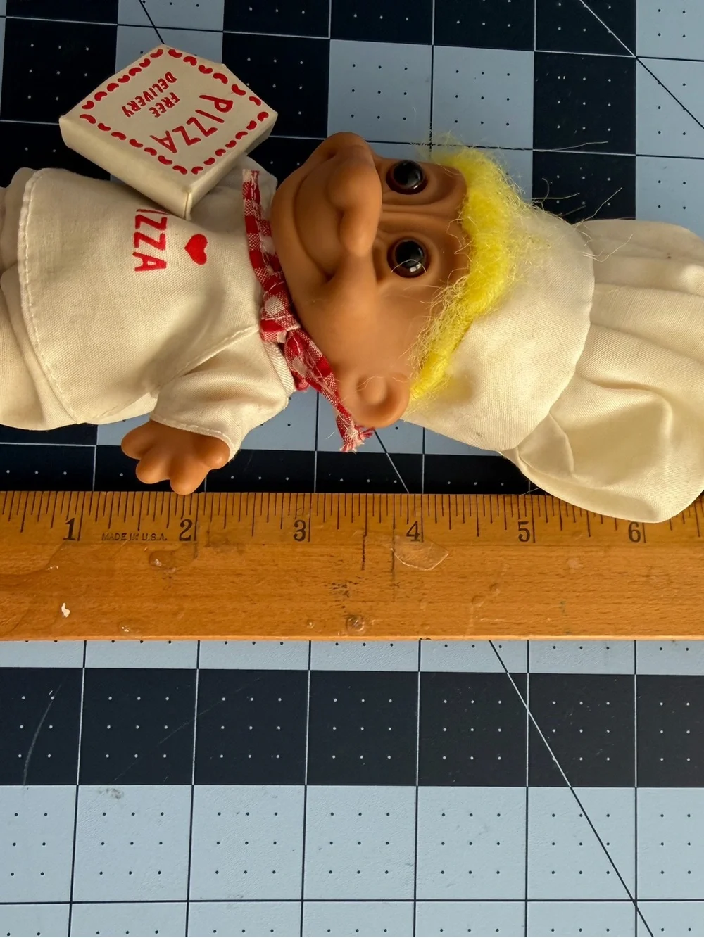 Vintage RUSS troll doll: pizza chef
